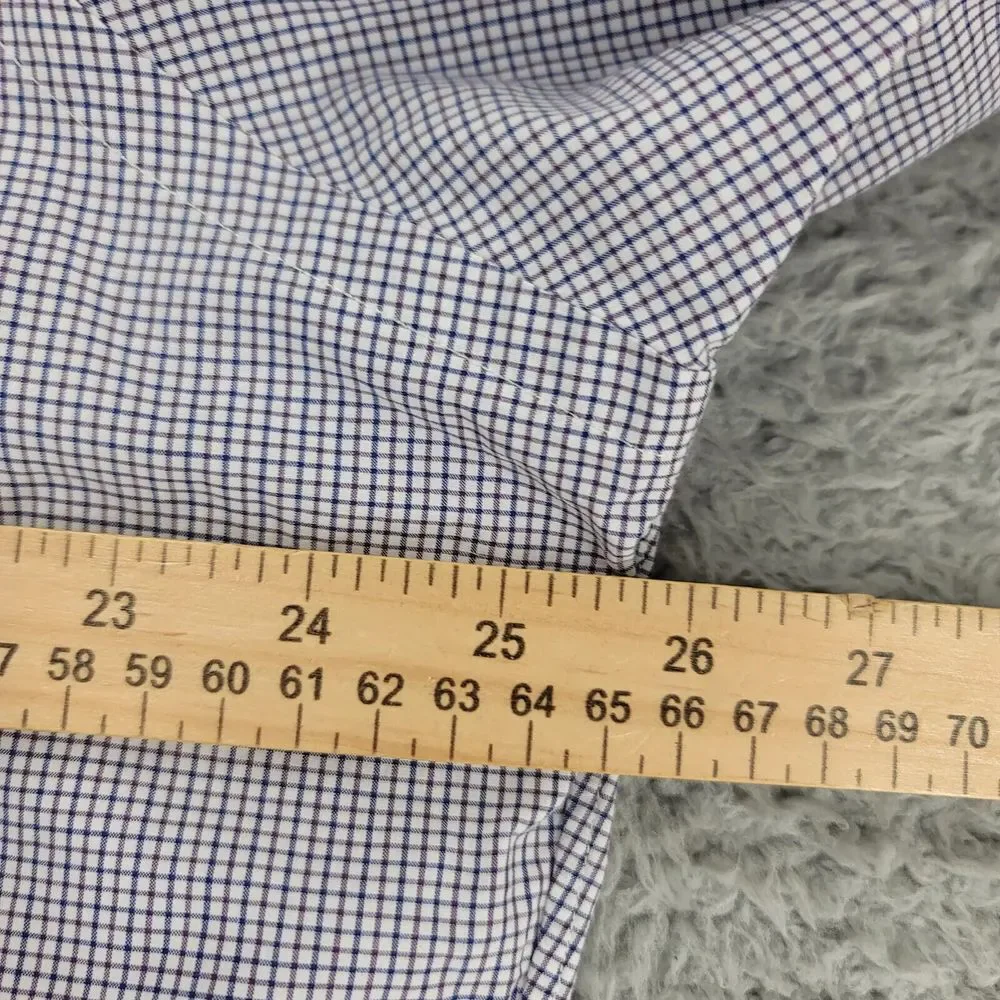 Ralph Lauren Shirt Mens 17 32-33 Purple Plaid Flesh Pony Classic‎ Fit Flesh Pony